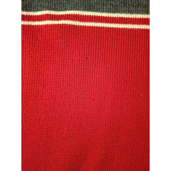 Abercrombie & Fitch Wool Sweater Womens Large Red Gray Stripe Cozy Warm Vintage - Picture 5 of 8